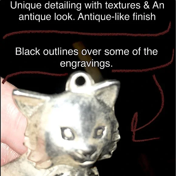 Gorham holiday kitty cat pendant/ Christmas ornament - Picture 11 of 16